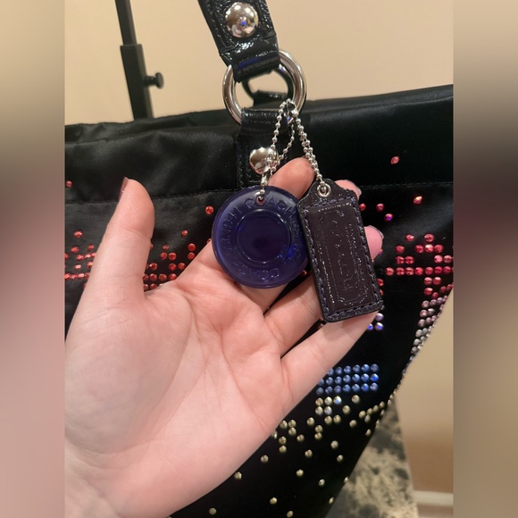 Coach Holiday Poppy Tote with Multicolor Bling Rivets LIMITED EDITION - Picture 4 of 16